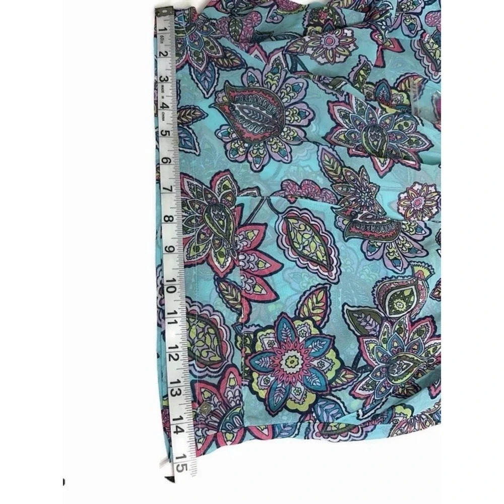 Vera Bradley New with Tags Floral Swim Coverup Romper with tassel M beach